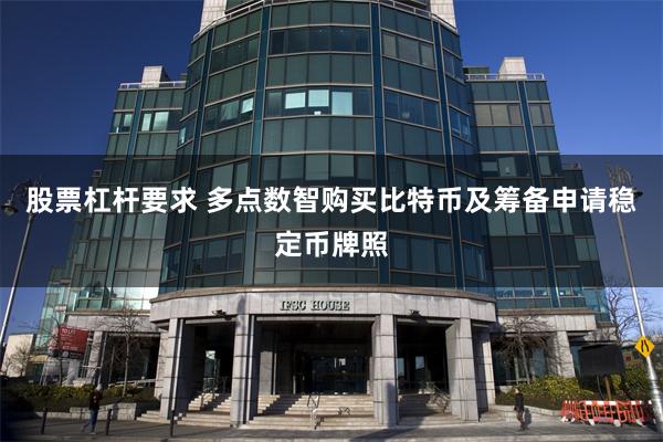 股票杠杆要求 多点数智购买比特币及筹备申请稳定币牌照