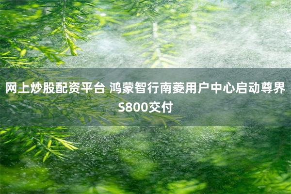 网上炒股配资平台 鸿蒙智行南菱用户中心启动尊界S800交付
