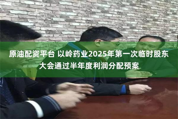 原油配资平台 以岭药业2025年第一次临时股东大会通过半年度利润分配预案