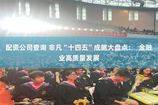 配资公司查询 非凡“十四五”成就大盘点: 金融业高质量发展