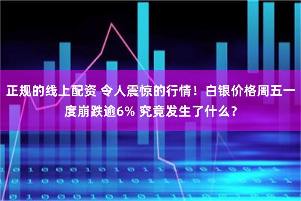正规的线上配资 令人震惊的行情！白银价格周五一度崩跌逾6% 究竟发生了什么？