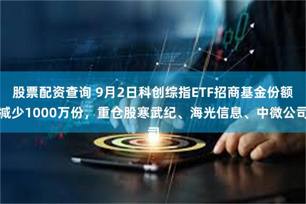 股票配资查询 9月2日科创综指ETF招商基金份额减少1000万份，重仓股寒武纪、海光信息、中微公司
